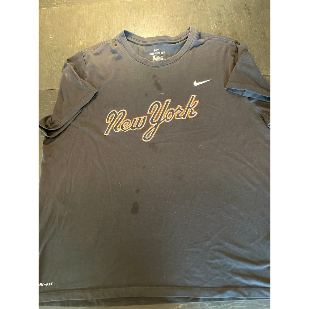 Nike Dri Fit New‎ York Graphic T Shirt XXL Black Cotton Blend Athletic